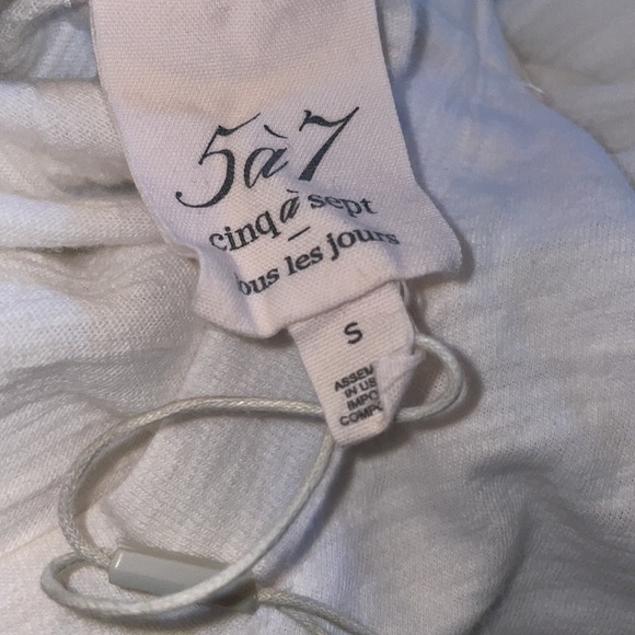 Cinq à Sept Trish Tiered Ruffle Mixed Media Cotton Top size S NWT Crew Neck - Picture 9 of 11
